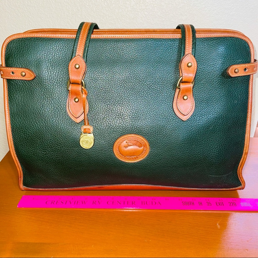 Vintage Dooney & Bourke Large R41 Tote / Briefcase - Ivy green